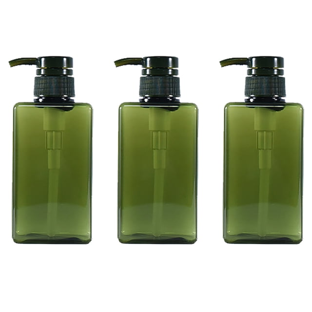 Paquete de 3 botellas rellenables de champú y acondicionador, dispensadores de bomba de plástico de 150 ml, botella vacía cuadrada para gel de baño
