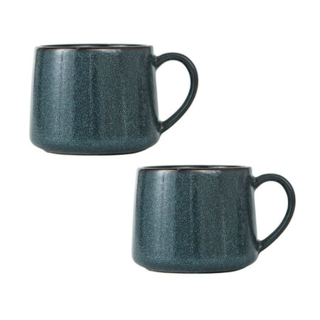 

Haifle Ceramic Mug With Handle Porcelain Cup Breakfast Milk Mug Microwave Safe For Office Kitchen-2 Set of Red-300ml