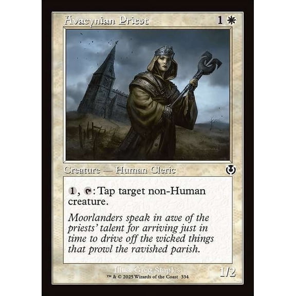 MtG Innistrad Remastered Common Avacynian Priest (Classic Frame FOIL) #334