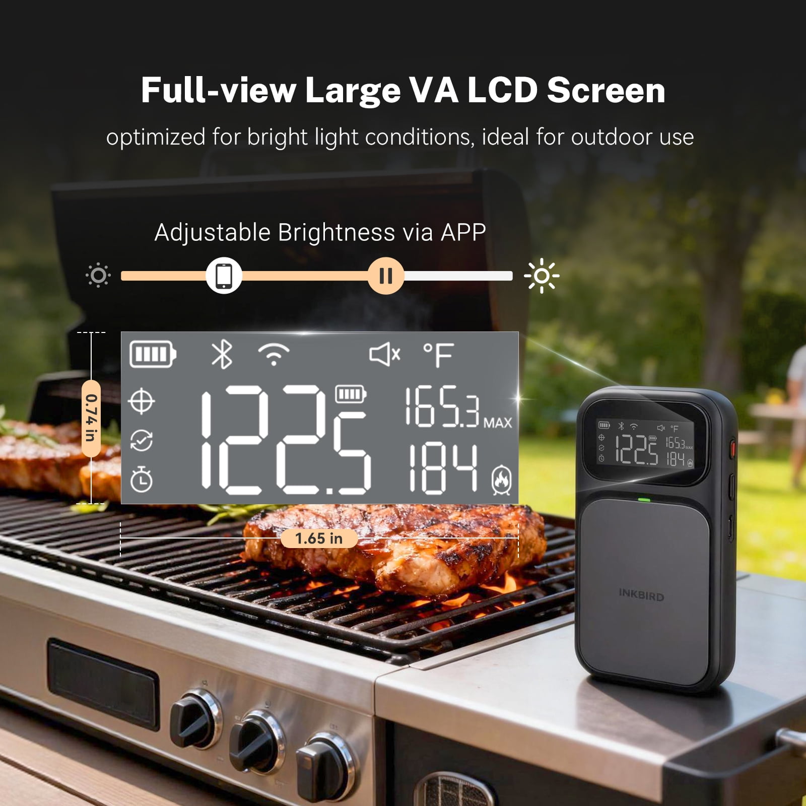 INKBIRD INT-31-BW Wireless Meat Thermometer, WiFi 5G and Bluetooth 5.4 Dual Connection, Multi-sensing Temperature Probe, NIST Approved Accuracy, High and Low Temp Alarms with Cooking Time Estimator