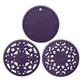 thumbnail image 2 of Paquete de 3 almohadillas redondas con aislamiento térmico para vajilla, Púrpura Sunnimix Mantel individual de silicona, 2 of 8