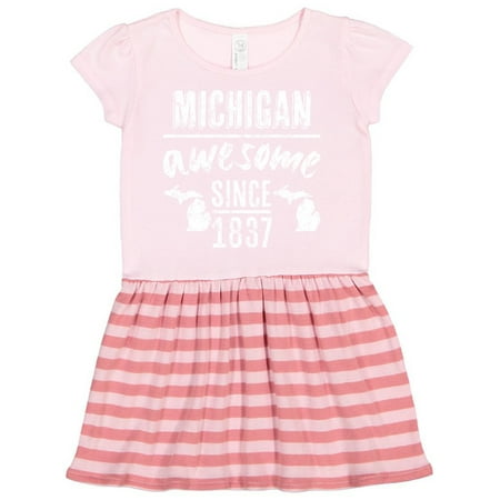 

Inktastic Michigan Awesome Since 1837 Gift Toddler Girl Dress