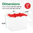 thumbnail image 2 of Superio Red Storage Box with Red Hinged Lids, 4 Pack Plastic Container Bins for Organizing with Attached Lid, Stackable Crates, BPA Free, Organizers for Home, Office, Dorm (4, 27.5 Quart), 2 of 5