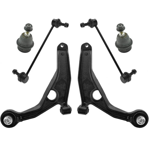 TRQ 6pc Suspension Kit Control Arms Ball Joints Sway Bar Links for Dodge Journey PSA70010