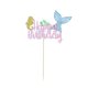 thumbnail image 1 of EeaseMX Adornos para tartas, selecciones para tartas, decoración para tartas, feliz cumpleaños, cola de sirena, serie marina, brillante, hermoso para decoración de fiesta de cumpleaños, 1 of 7