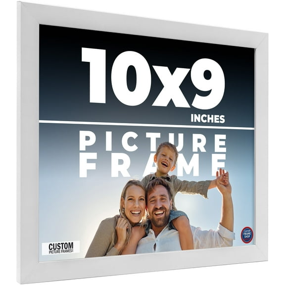 10x9 Frame White Solid Wood Picture Frame Includes UV Acrylic Shatter Guard Front, Acid Free Foam