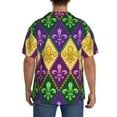 thumbnail image 5 of Sigee Mardi Gras4 Print Men's Shirts Casual Button Down Short Sleeve Summer Beach Shirt Hawaiian Vacation Shirts Tee Shirt-X-Large, 5 of 7