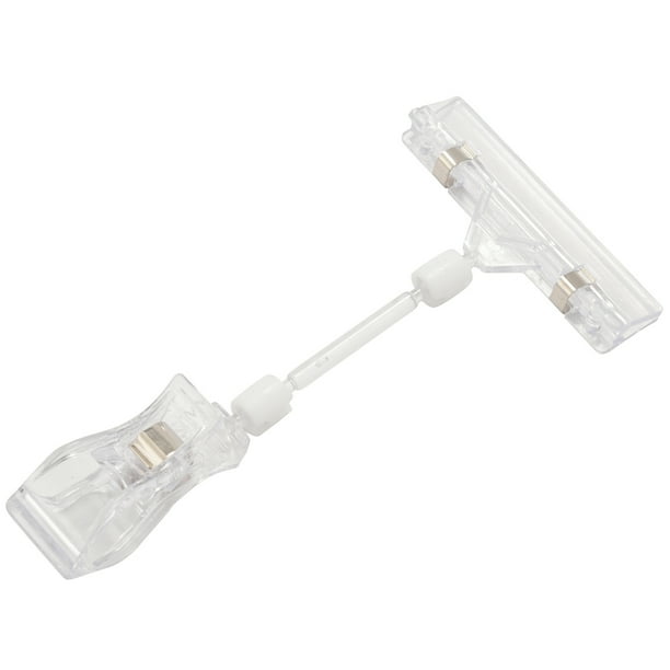 2X 6.5Inch Height Transparent Plastic Double Clips Adjustable Pop Sign Card Display Holder