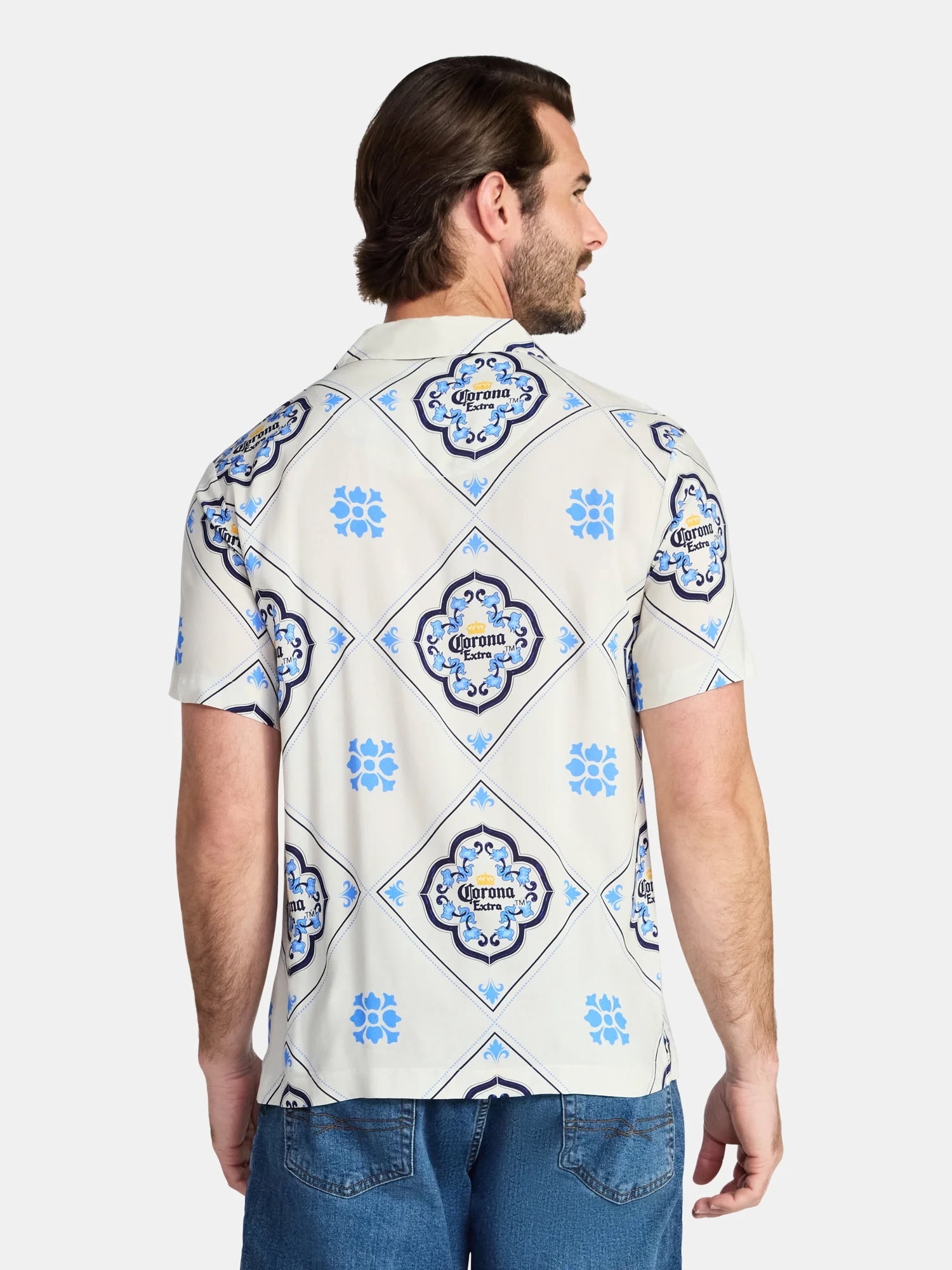Corona, Men's & Big Men's Graphic Button-Up Shirt, Sizes XS-3XL