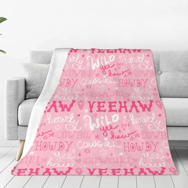 Balery Western Cowgirl Manta de Felpa Suave y Acogedora – Cobija de Franela Aterciopelada para Cama, Lavable y Cálida para Sofá, Mascotas, Transpirable-40"x30"