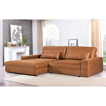 US Pride Furniture 105.52''W Oversized Left Faing Chaise Sectional Sofa, Brown
