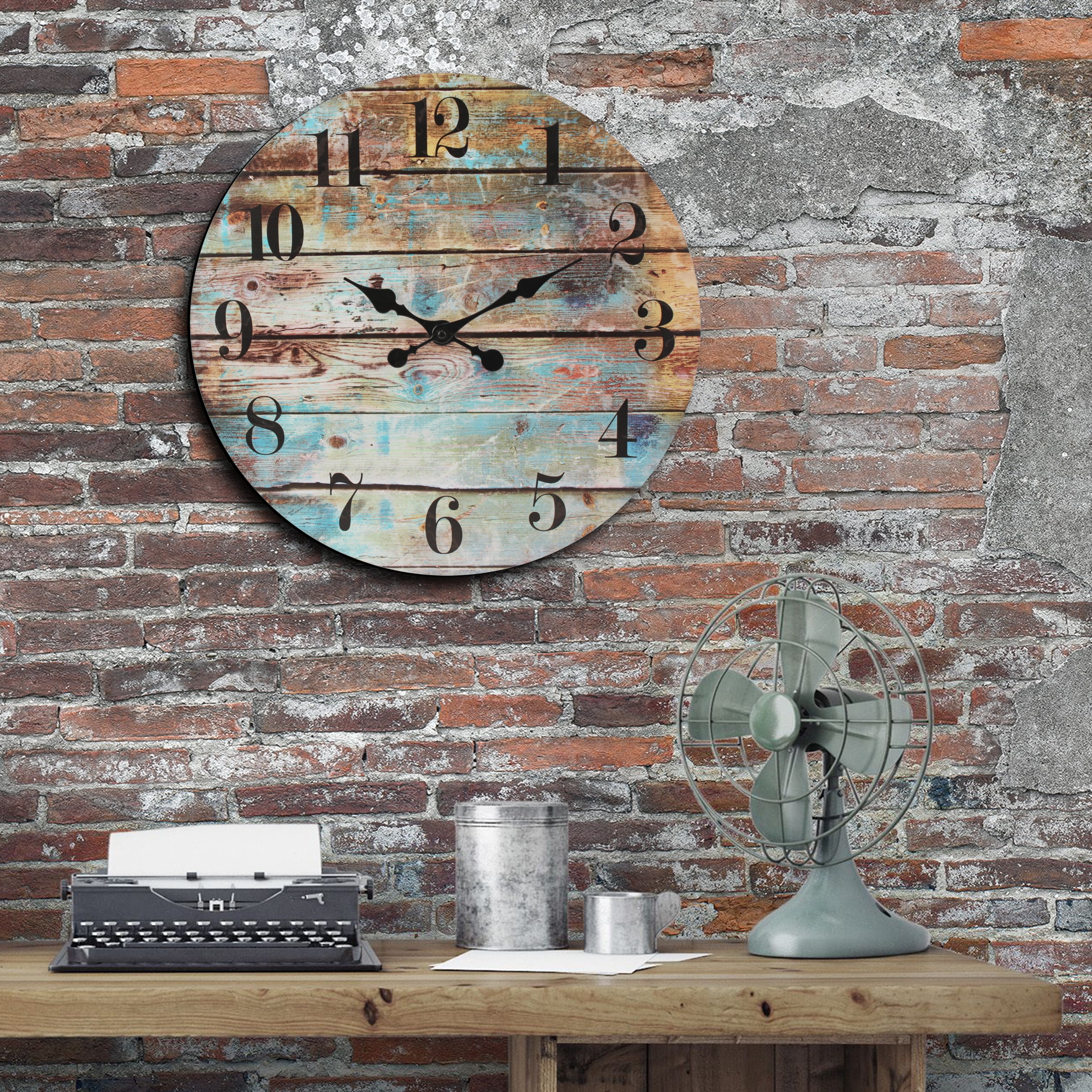 STONEBRIAR 18" Quartz Farmhouse Indoor Wall Clock, Easy Installation