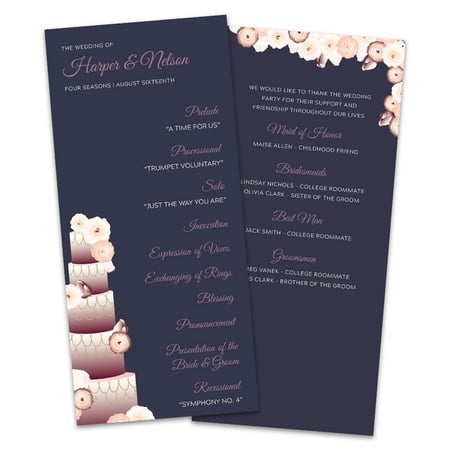 Personalized Painted Tiered Cake Wedding Program Walmart Com