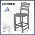 thumbnail image 3 of Gymax Tabouret de Bar en HDPE avec Dossier et Repose-Pieds - Ensemble de 2, Gris, 3 of 10