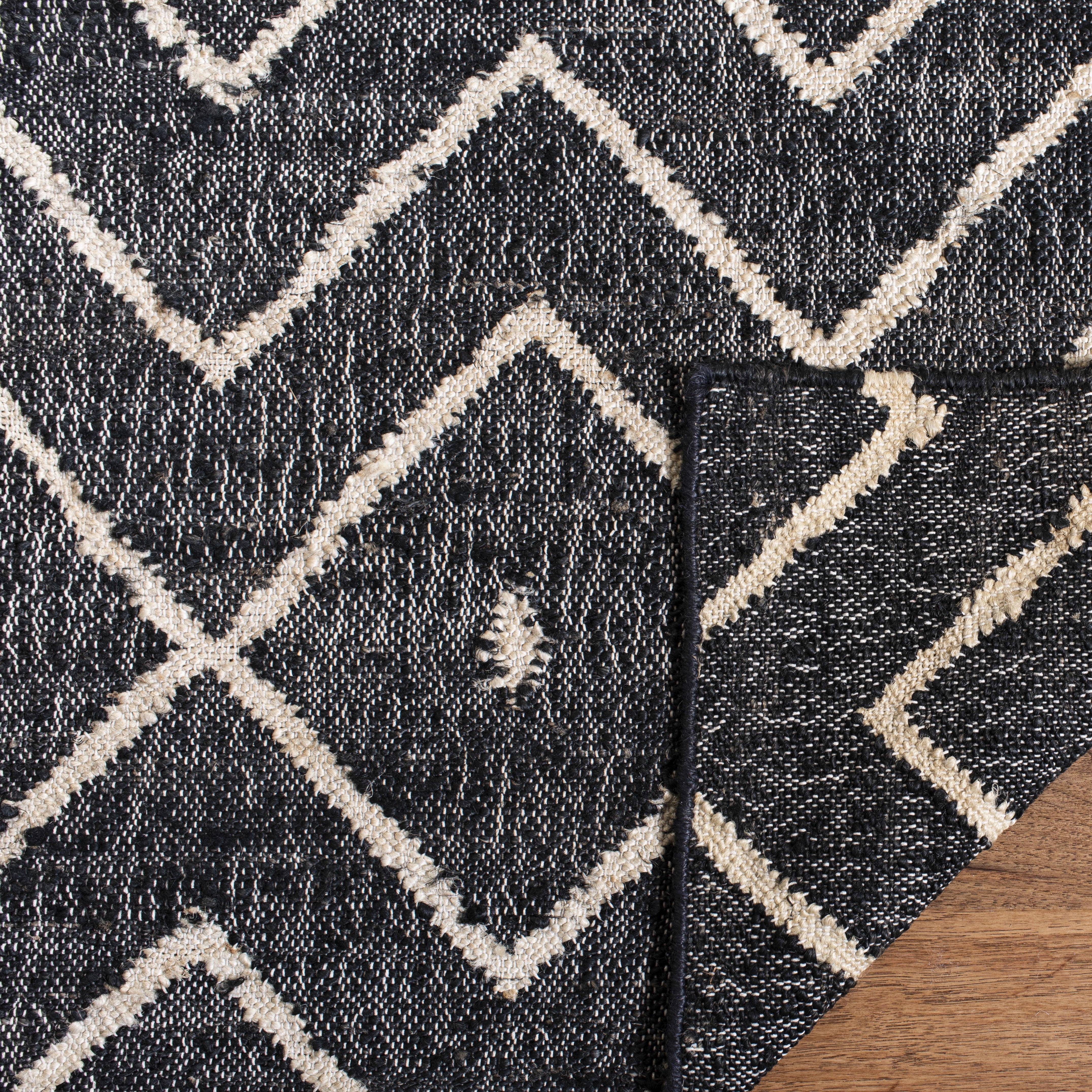 SAFAVIEH Kilim Wesley Geometric Area Rug, Charcoal/Natural, 6' x 9'