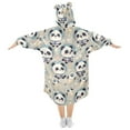 thumbnail image 2 of Dailycode Wearable Blanket Hoodie Oversized Sherpa Flannel Blankets with Pocket for 3-14 Year Old Cute Astronaut Panda, 2 of 7