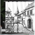 thumbnail image 4 of Ambesonne Rustic Shower Curtain, Old Town Street Peaceful, 69"Wx84"L, Black White, 4 of 5