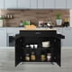 thumbnail image 2 of Costway Carro de Cocina con Ruedas de Goma Armario Grande y Repisa Regulable en 3 Posiciones Negro 116 x 40 x 85 cm, 2 of 10