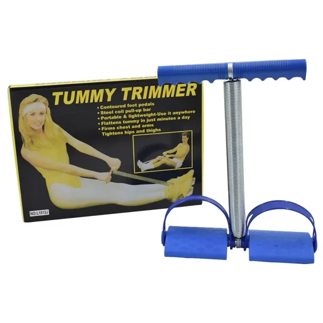 Exerciseur de Pédale de Pied Portable Fabriqué en Chine avec Résistance Réglable (Ressort Simple, Noir) - Tondeuse Multifonctionnelle pour le Ventre pour les Entraînements à Domicile, Noyau et Corps Entier, Renforçateur de Prise Compact