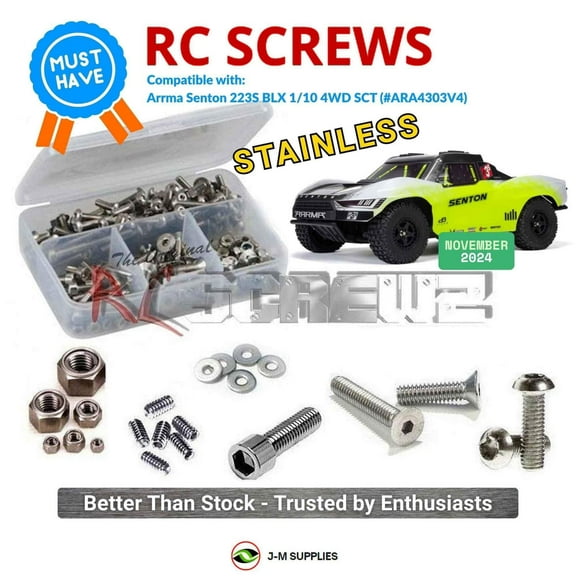 RCScrewZ Stainless Screw Kit ara058 for Arrma Senton 223s BLX 4WD 1/10th SCT (#ARA4303V4) | SET