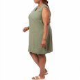 thumbnail image 5 of Briggs Women's Linen Blend Sleeveless Dress, Olive Green, Large, 5 of 5