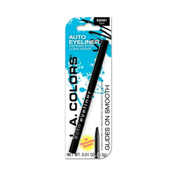 L.A. COLORS Smudge-proof Retractable Eyeliner Pencil, Black