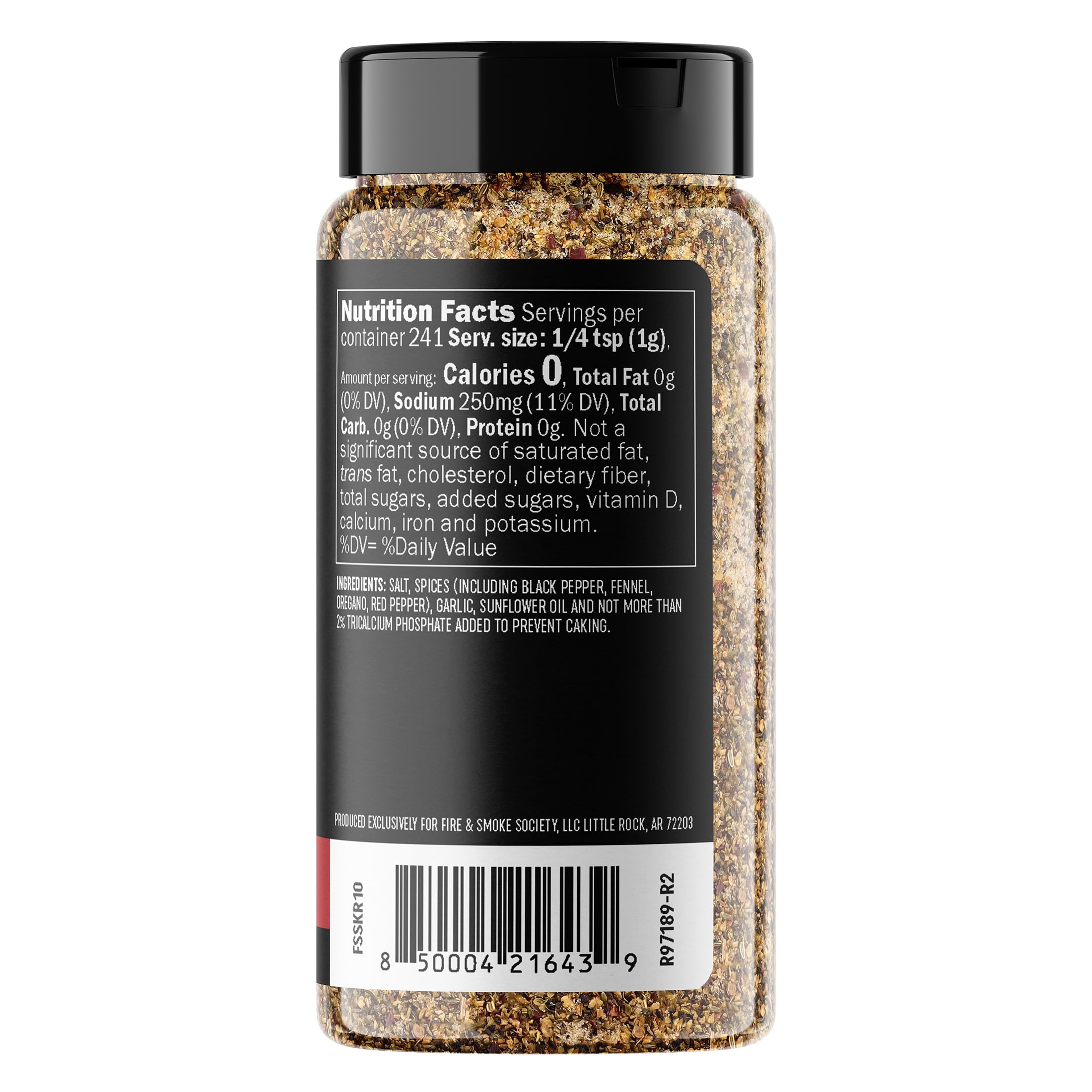 Fire & Smoke Society Steak King Steak Seasoning, BBQ Rub, 8.5 oz Mixed Spices & Seasonings