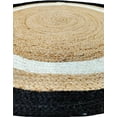 thumbnail image 3 of Indian Handmade Braided Natural Jute With Black & White Border Design Area Rug 2.3 x 4 Feet Oval (69 cm x 122 cm), Home Decor Rugs, 3 of 5