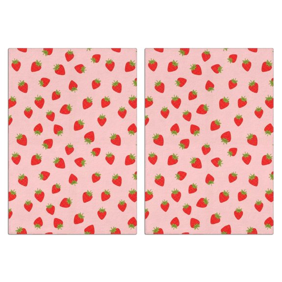 2 Pcs Strawberry and Dot Pink Pattern Funny Kitchen Towels, Microfiber Dish Towels, Kitchen Tea Towels Set 18" X 26"