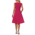 thumbnail image 3 of Allegra K Vintage Swing Dress for Women's Sweetheart Neck Sleeveless Fit and Flare Dresses S Hot Pink, 3 of 6