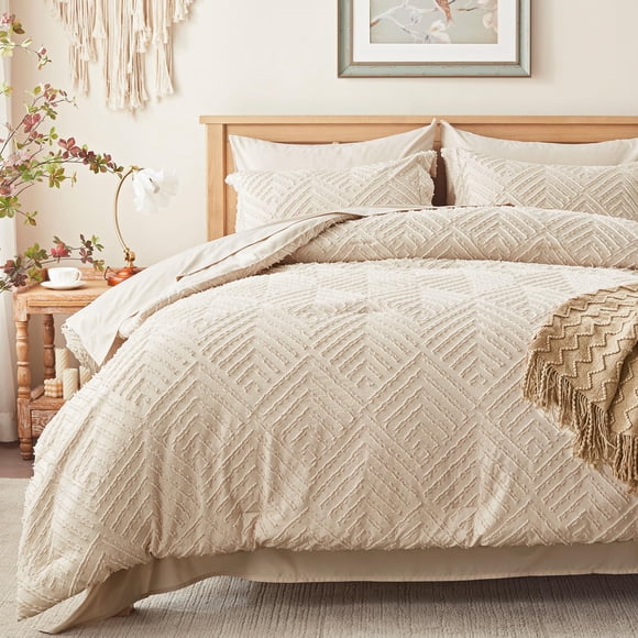 Juego de edredón Zzlpp Queen Beige, 7 piezas, cama en bolsa