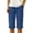 AE05-Dark Blue, variant on Linen Bermuda Shorts For Women Straight Leg Knee Length Casual Capri Pants Drawstring Lightweight Summer Beach Short Capris Navy L