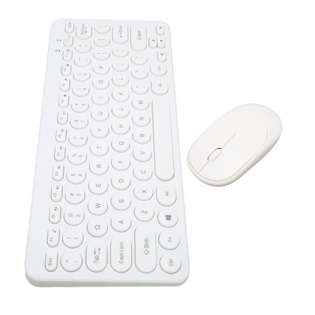Combo De Teclado Y Mouse Inalámbricos, 78 Teclas Retro Round Keycap Computer Keyboard Mouse Combo, Juego De Teclado De Mouse Inalámbrico Ergonómico Para Computadora Portátil