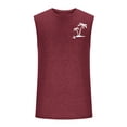 thumbnail image 4 of DDAPJ pyju Palm Tree Tank Tops for Men Big and Tall Sleeveless Muscle Shirts Summer Casual Workout Tanks Stretch Fitness Vest Top Wine XXXL, 4 of 6