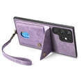 thumbnail image 7 of Nalacover for Samsung S21 Ultra, Slim Case Wallet with Credit Card Holder, Back Flip Premium Leather Magnetic Clasp Kickstand Wirst Hand Strap Shockproof Cover for Samsung Galaxy S21 Ultra, Purple, 7 of 7