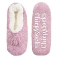 thumbnail image 2 of BambooMN Women's Fancy Yarn Slippers Non-Slip Cozy Lined - Pink - Medium - 1 Pair, 2 of 6