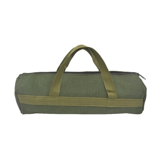 Multifunction Canvas Tool Bag With Zipper Wide Mouth MultiPurpose