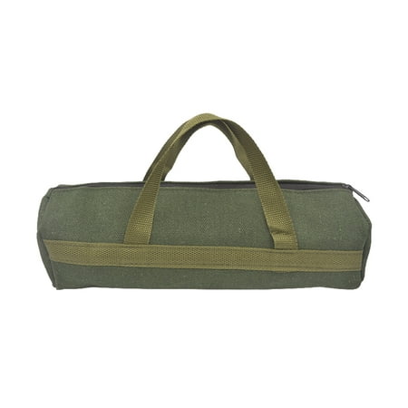 

Multifunction Canvas Tool Bag with Zipper Wide Mouth Multi-purpose Utility Bag Cylindrical Bag with Carrying Handle Canvas Zipper Bag Tool Pouch Tote