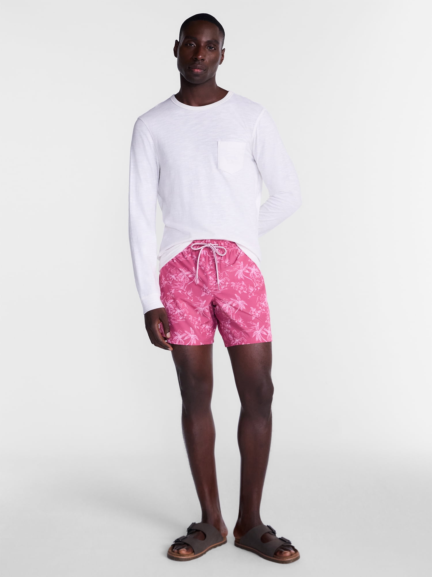 George Men's and Big Men's Performance Lined Swim Trunks, 5" Inseam, Sizes S-3XL