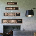thumbnail image 2 of MORGUE Vintage Aluminum Street Sign dead death attendant DOA Medical rustic metal tin | Indoor/Outdoor |  30" Wide, 2 of 4
