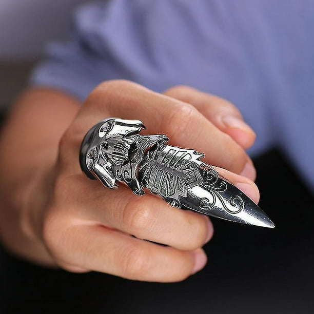 Anillo abierto para hombre Joyeria de mano masculina Anillos de garra Anillo de actividad de dedo completo Anillo de dedo de nudillo gotico punk rock Compatible con hombres 1 unid YONGSHENG 8390613803...