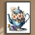 thumbnail image 2 of Pintura de diamante 5D DIY, kit de ramo de taza de té con taladro redondo completo, decoración del hogar, arte artesanal FLhrweasw Nuevo, 2 of 9