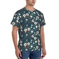 thumbnail image 2 of Bixox Men's Vintage Floral Printed Short Sleeve Skinny Athletic T-Shirt, 2 of 6