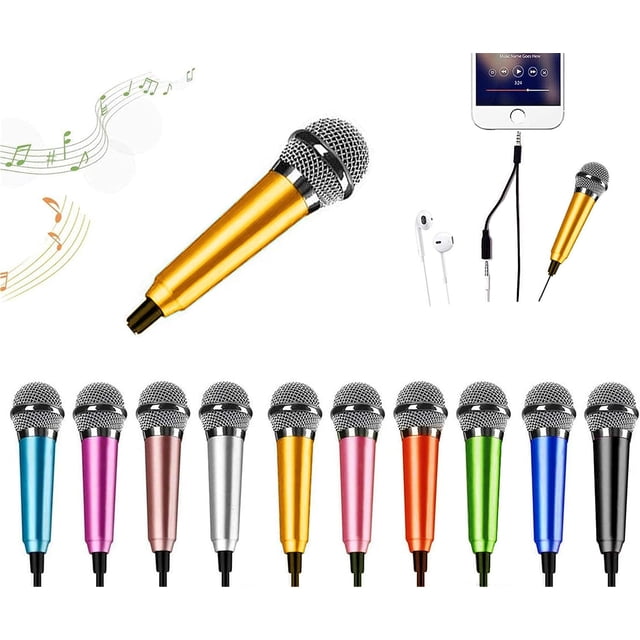 HAHDAXIA Mini Microphone,Portable Vocal Tiny Microphone, Asmr Microphone,Phone Microphone, Mini Karaoke Microphone for Voice Recording Chatting and Singing On iPhone,Android,Laptop Notebook(