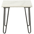 thumbnail image 4 of Pemberly Row Set of 2 22" Square Marble Top End Tables in White and Black, 4 of 5