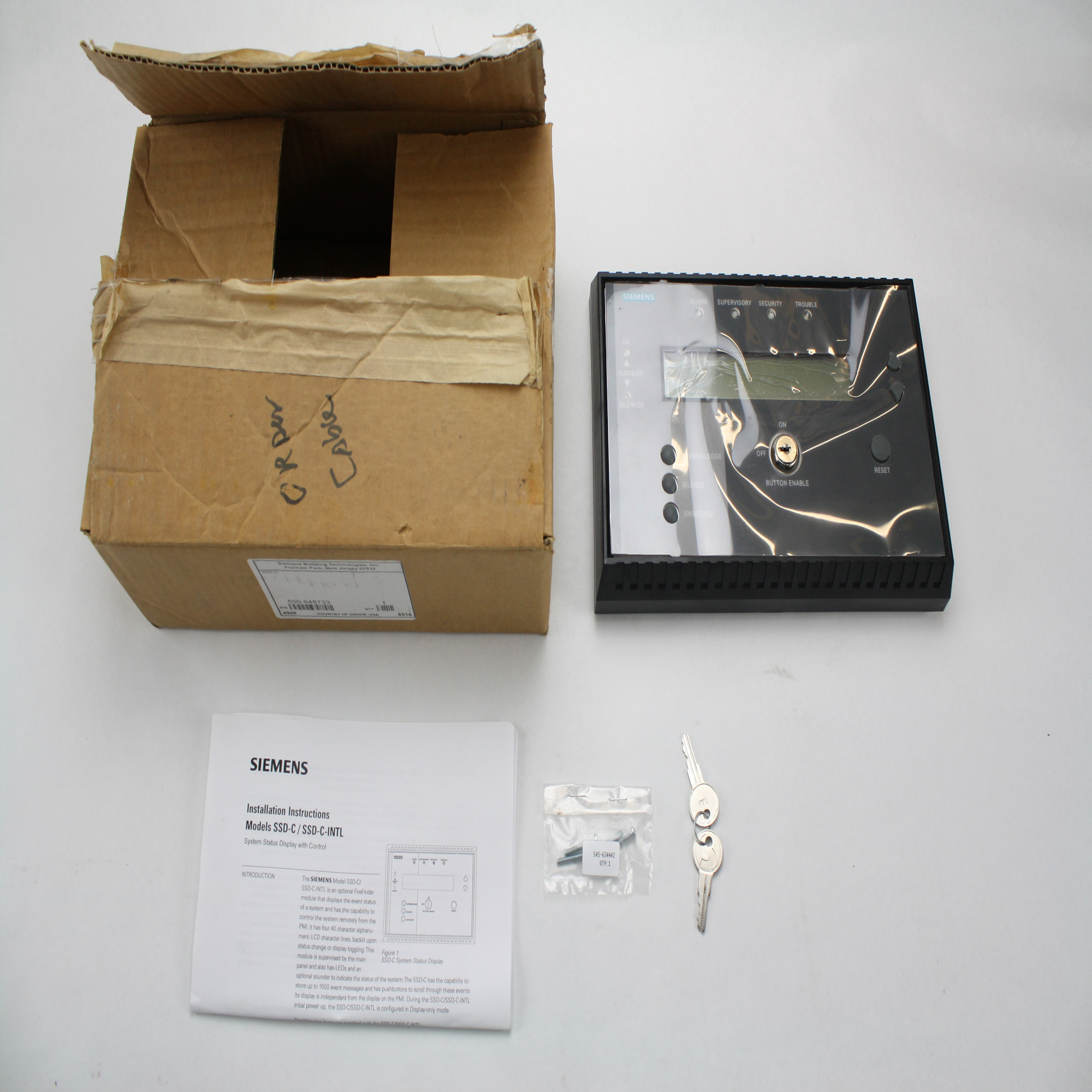 Siemens SSD-C 500-648733 Firefinder Xls System Status Display With