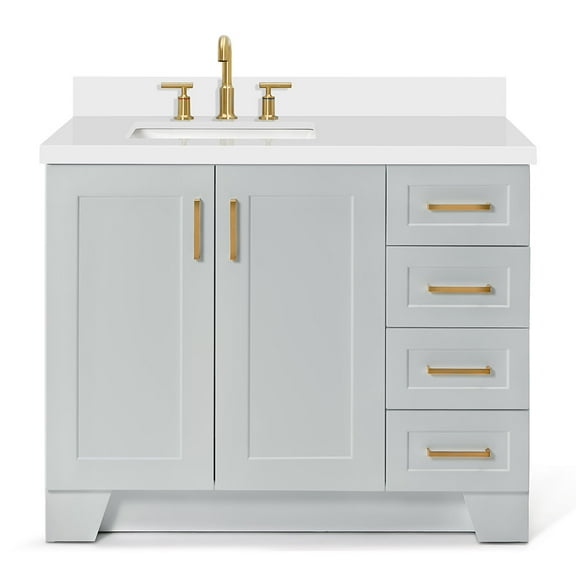 Ariel Q43SRB-WQR-GRY Taylor 42" Free Standing Single Basin Vanity Set - Grey