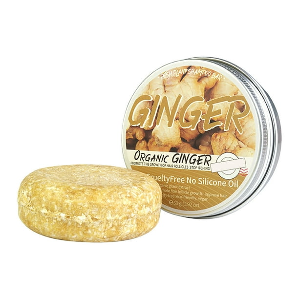 Jabón de jengibre con aceite de oliva y aceite de camelia. Ideal para cuero cabelludo graso y para nutrir el cabello.