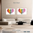 thumbnail image 4 of Elephant Stock Rainbow Floral Heart Wall Art - Horizontal Canvas Wall Art - Living Room Wall Decor - Love Canvas - Blue And Orange Decor - 51" x 34", 4 of 8
