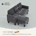 thumbnail image 3 of HOMCOM Sectional Sofa, L Shaped Couch with Changeable Chaise, Dark Grey, 3 of 10